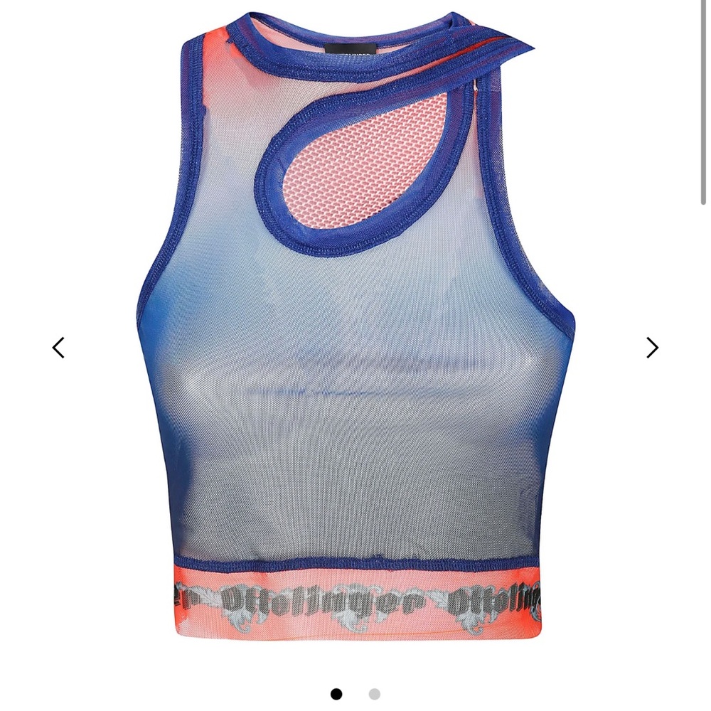 Ottolinger Gradient Mesh Cut-Out Tank Top